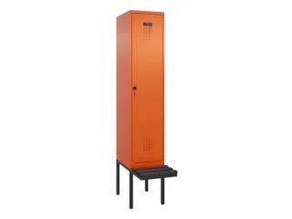 locker met bank,voor scheiding van kleding,HxBxD 2120x400x815mm,1vak - 2