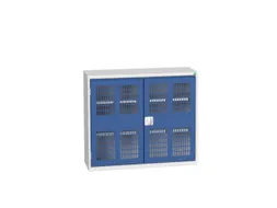 wandkast 900x1050x350mm 2xStalen bodem sokkel Ral 7035 front Ral 5010
