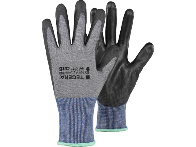 Tegera 803 ESD handschoenen, zwart/blauw/grijs, maat 10, per 6 paar
