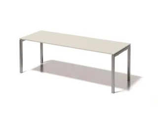 bureau HxBxD 740x2200x800mm blad grijswit 4-voeten zilverkleurig - 1
