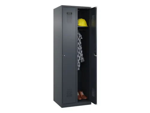 locker,HxBxD 1850x600x500mm,2vak,vak B 300mm,cil.-slot,staand op vloer