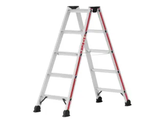 trapladder,beide zijden,2x6treden,Stand H 0,88m,balk L 1,53m,aluminium - 1