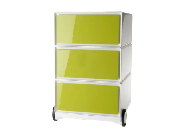 mobiel ladeblok,HxBxD 642x390x436mm,3lade(n),romp wit,front groen