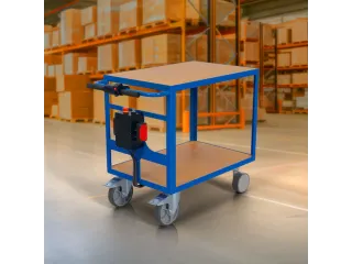 Elektrische tafelwagen,draagverm. 500kg,2xhouten plaat - 1