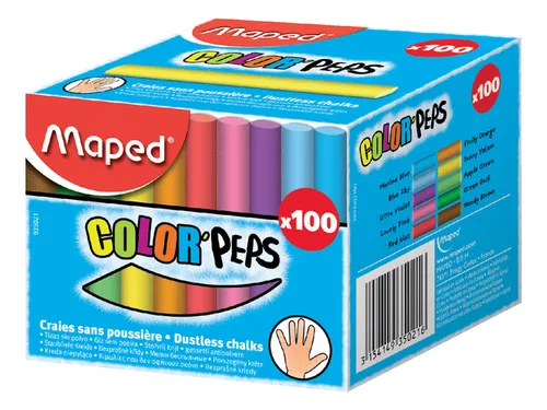 Schoolbordkrijt Maped Color'Peps doos à 100 stuks assorti