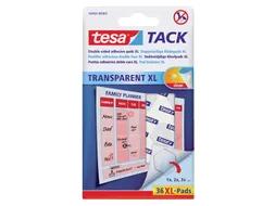 Dubbelzijdige kleefpads Tesa tack transparant XL 36stuks