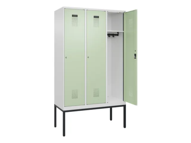 locker,HxBxD 2120x1200x500mm,3vak,vak B 400mm,cil.-slot,voetonderstel