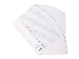 Bedrukte tabbladen met geplastificeerde tabs 20 tabs AZ A4 Wit