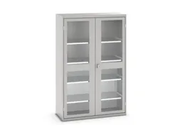 vitrinekast 2000x1300x550mm 4xStalen bodem romp RAL7035 front RAL7035