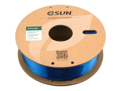 3D Printer Filament eTPU-95A eSun 1,75mm Transparant Blauw 1kg