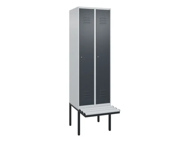 locker met bank,HxBxD 2120x600x815mm,2vak,vak B 300mm,cil.-slot