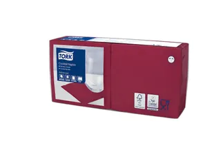 Tork 477824 Cocktailservet Advanced Bordeaux 24x24cm - 2