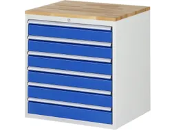 ladekast 825x770x650mm 6laden cilinderslot RAL7035 RAL5010 beuken