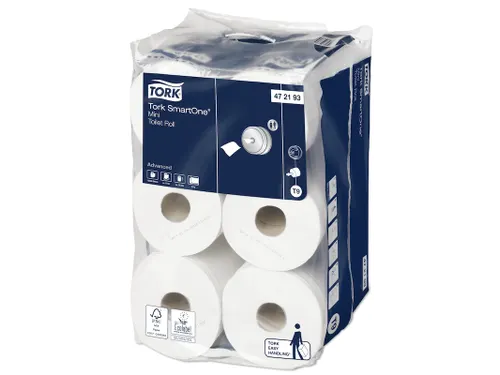 Toiletpapier Tork SmartOne Mini T9 advanced 2-laags 620 vel wit 472193