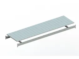 legbord van plaatstaal,v. breedvakstelling,BxD 2200x650mm,vakl. 600kg