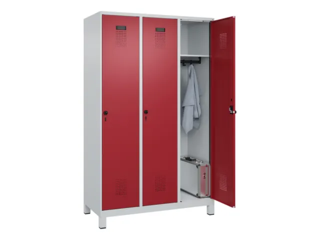 locker,HxBxD 1950x1200x500mm,3vak,vak B 400mm,draaigrendel,voeten
