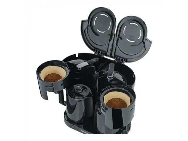 Koffiezetapparaat Duo 2x 1 Liter (8 kops) thermoskan Zwart