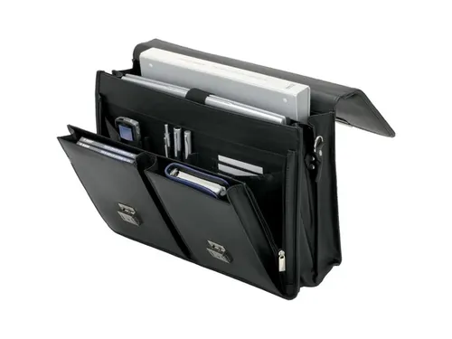 Aktetas Alassio Veneto Zwart Leder 15 inch laptop