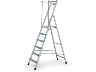 platformladder bordes HxBxD 1490x400x400mm 6treden aluminium - 2