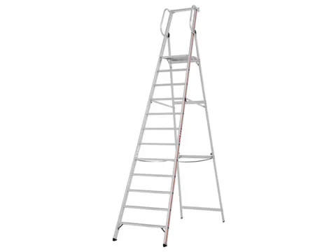 platformladder,bordes HxBxD 2800x440x400mm,12treden,aluminium