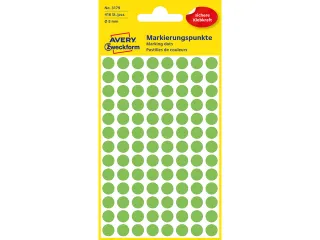 etiket Zweckform 8mm rond 4 vel a 104 etiketjes lichtgroen - 1
