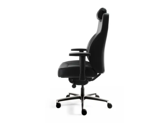 Chaise de bureau 24 heures Assise cuir Noir