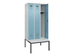 locker met bank,HxBxD 2120x900x815mm,3vak,vak B 300mm,cilinderslot