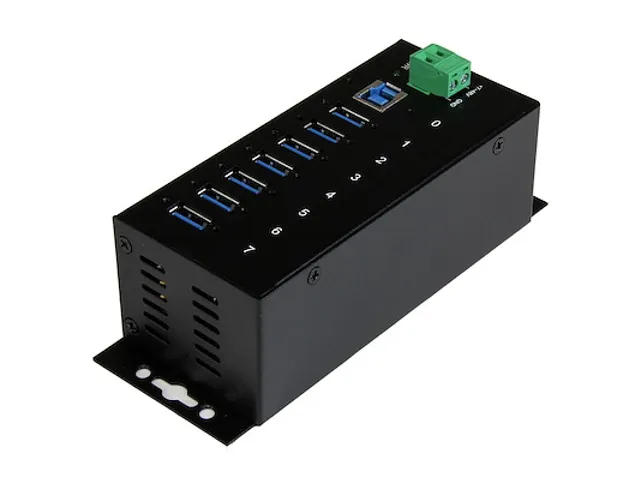 7-Port industriële USB 3.0 hub metalen USB-A hub met DIN-rail montage
