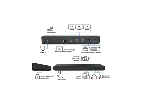 Origin Storage OSDOCK-T4K15/EU, Docking, USB 3.2 Gen 1 (3.1 Gen 1) Typ