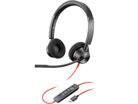 Poly Blackwire 3320 Stereo USB-C Headset + USB-C/A adapter