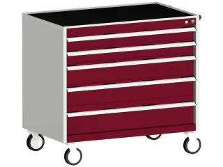 ladekast HxBxD 980x1050x650mm 5laden romp RAL7035 front RAL3004 - 1