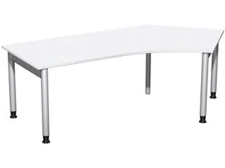 In hoogte verstelbaar hoekbureau,HxBxD 680-800x2166x1130mm,decor wit - 1
