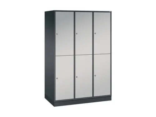 Dubbeldekse garderobekast,HxBxD 1950x1220x600mm,3x2vak.,vak B 360mm
