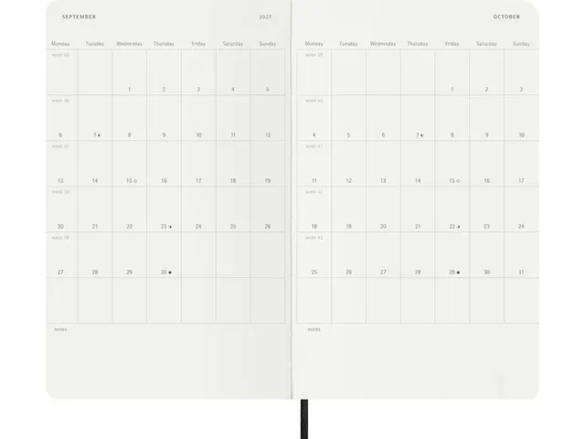 Agenda 2027 Moleskine 12M Planner Weekly 7dag/1pagina large sc black