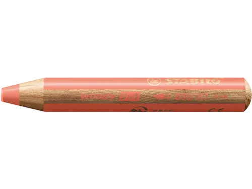 Kleurpotloden STABILO 880 woody 3 in 1 multitalent pastel rood