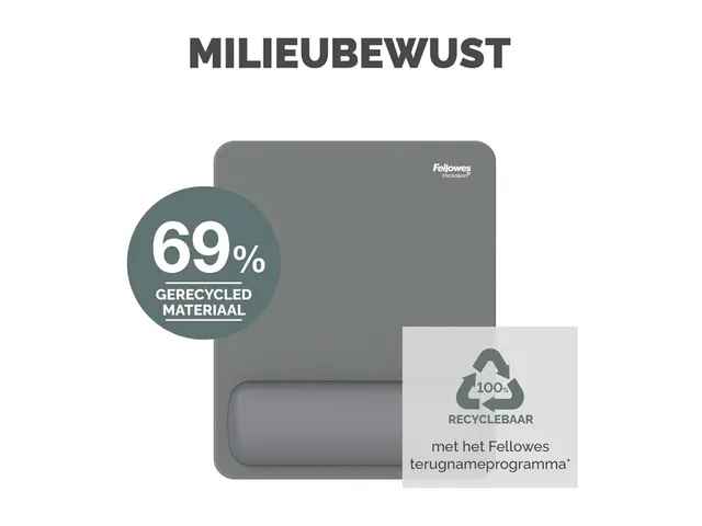 Muismat met polssteun Fellowes Breyta grijs 20x24cm