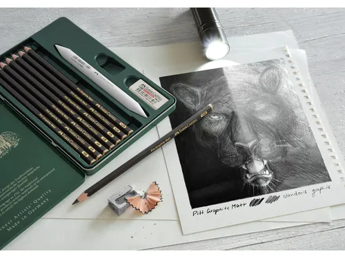 Grafietpotlood Faber-Castell Pitt Mat 8st. en 9000 8st. in blik