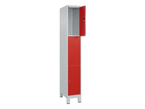 lockerkast,HxBxD 1950x300x500mm,1x3vakken,vak B 300mm,cil.-slot,voeten
