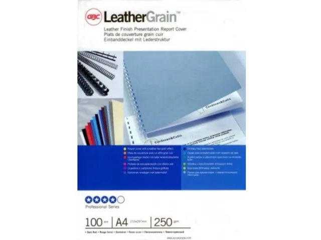 Inbindomslag Gbc Leathergrain Antilope 250 Gram A4 Blauw 100 stuks