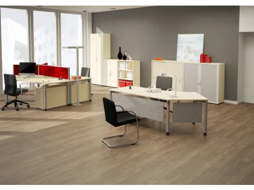 Bureauwand H X B X D 600x1800x 41mm Geluiddempend Blauw