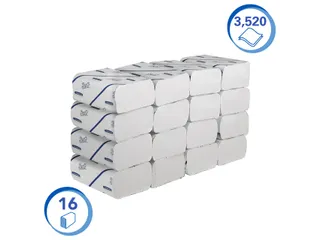 Handdoek Scott i-vouw 2-laags 212x186mm 16x220stuks wit 6609 - 3