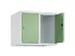opzetkast,v. locker,2vak.,vak B 300mm,HxBxD 500x600x500mm,vleugeldeur