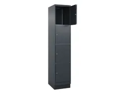 lockerkast,HxBxD 1950x400x500mm,1x4vakken,vak B 400mm,cil.-slot,sokkel