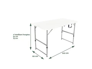 Vouwtafel BRASQ 120x60x74cm FC120 wit - 3