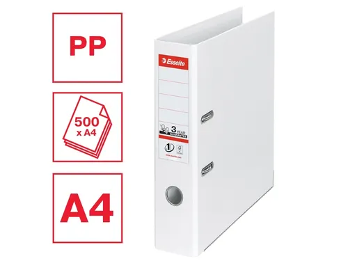 Ordner Esselte No.1 72mm PP 30% gerecycled folie Multipack wit 5 stuks