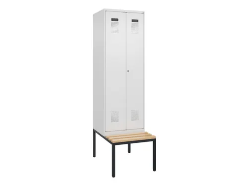 PBM-locker met bank,HxBxD 2120x600x815mm,2vak,vak B 300mm
