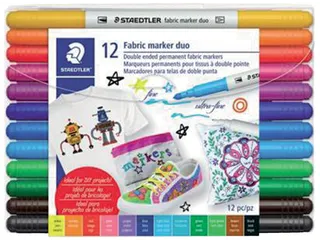 Viltstift Staedtler 3190 textiel duo ass - 3