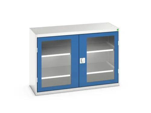 vitrinekast 900x1300x550mm 2xStalen bodem romp RAL7035 front RAL5010