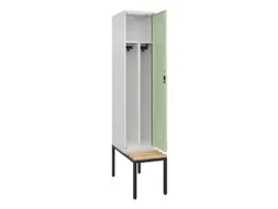 locker met bank,voor scheiding van kleding,HxBxD 2120x400x815mm,1vak