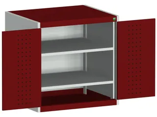 kast met geperforeerde platen,HxBxD 800x800x650mm,2xStalen bodem - 1